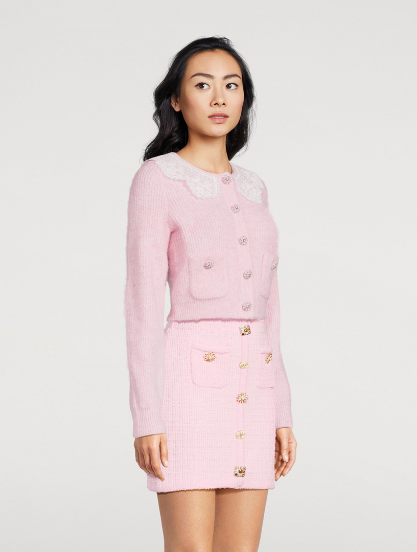 Lace-Trimmed Cardigan