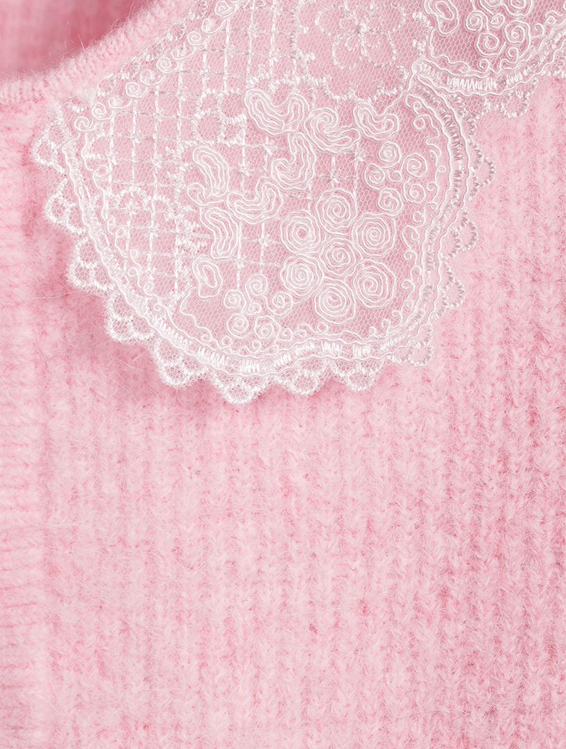 Lace-Trimmed Cardigan