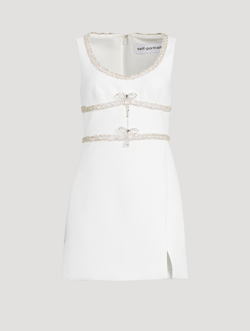 Embellished Crêpe Mini Dress