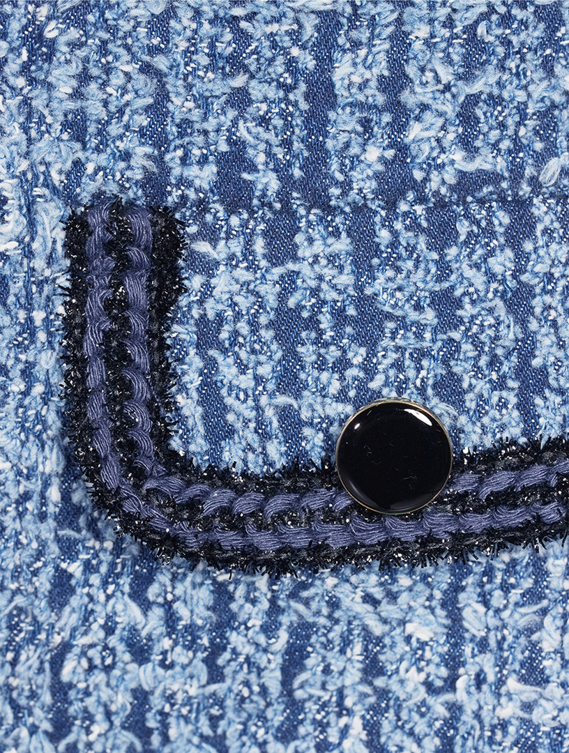 Textured Denim Mini Skirt