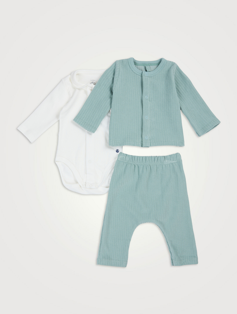 Three-Piece Cotton Velour Set