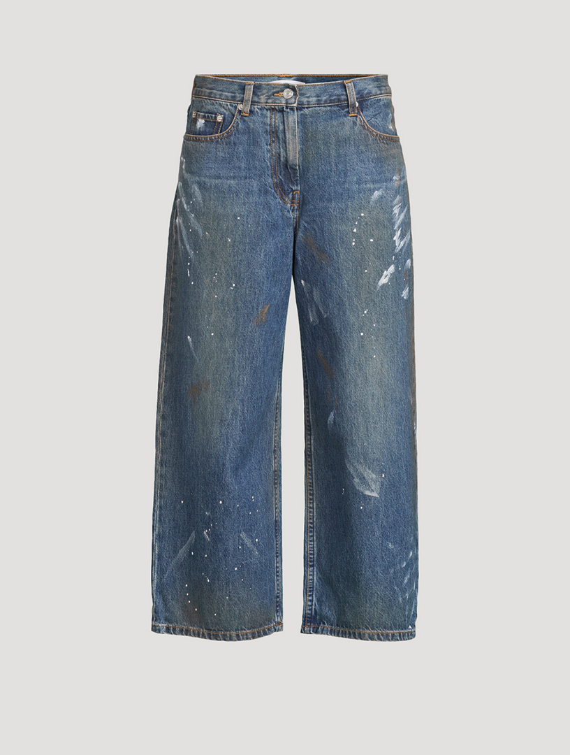 Painted Wide-Leg Jeans