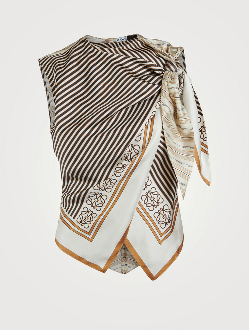 Loewe x Paula's Ibiza Printed Silk Scarf Blouse