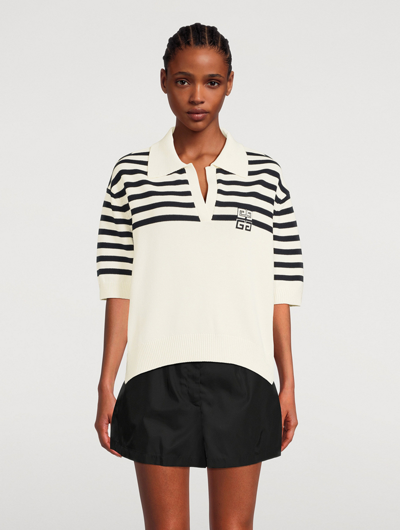 GIVENCHY Stripe Jacquard Polo Sweater Holt Renfrew