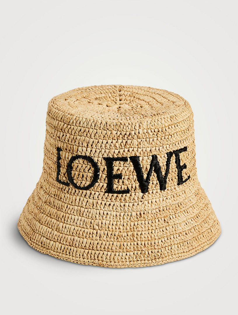 LOEWE Raffia Bucket Hat With Logo | Holt Renfrew