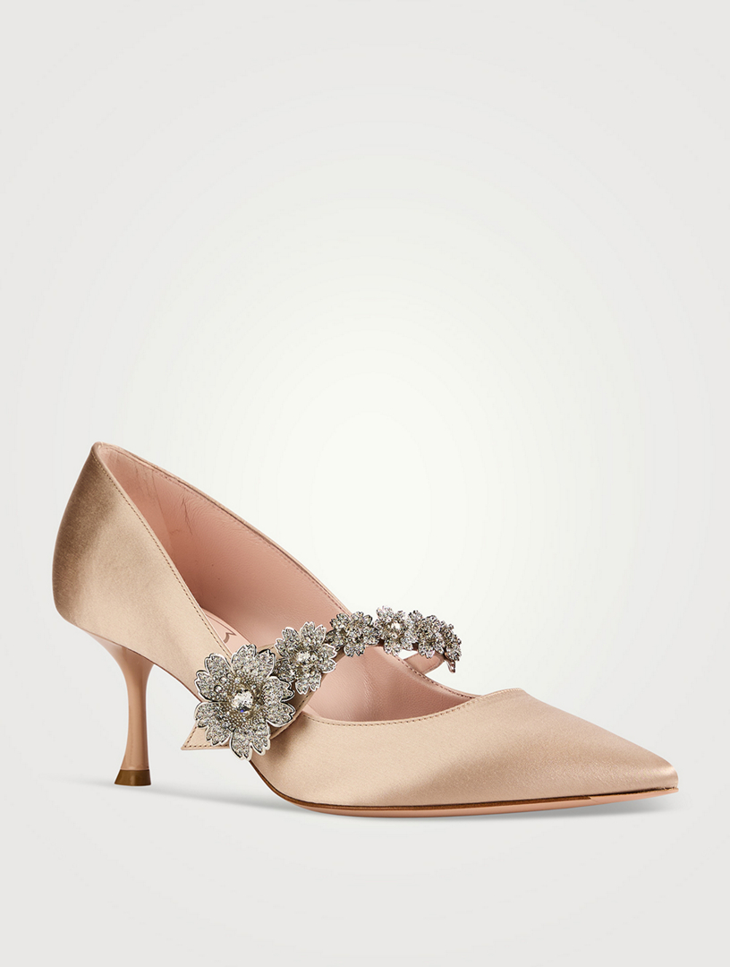 Bouquet Flower Babies Satin Mary Jane Pumps