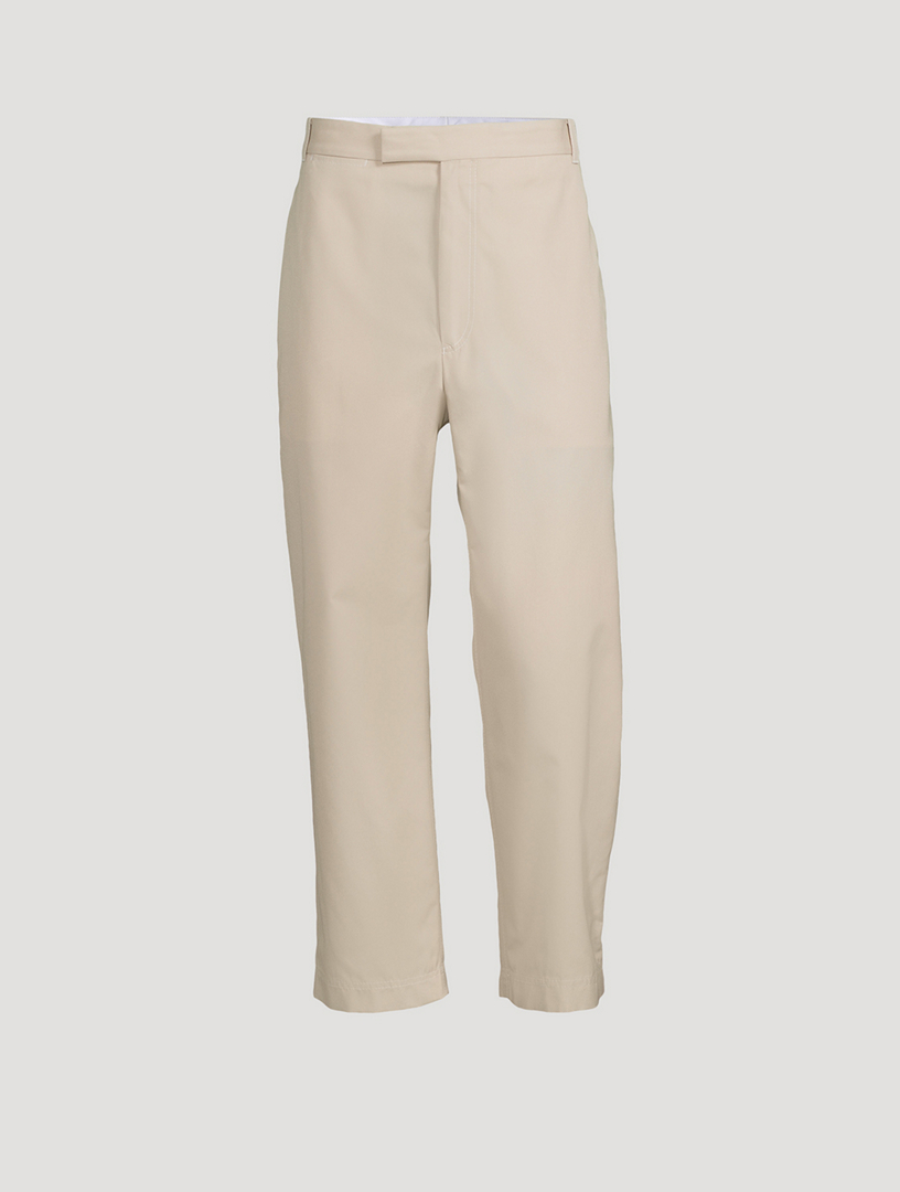 Pantalon déconstruit en popeline dense à jambes droites