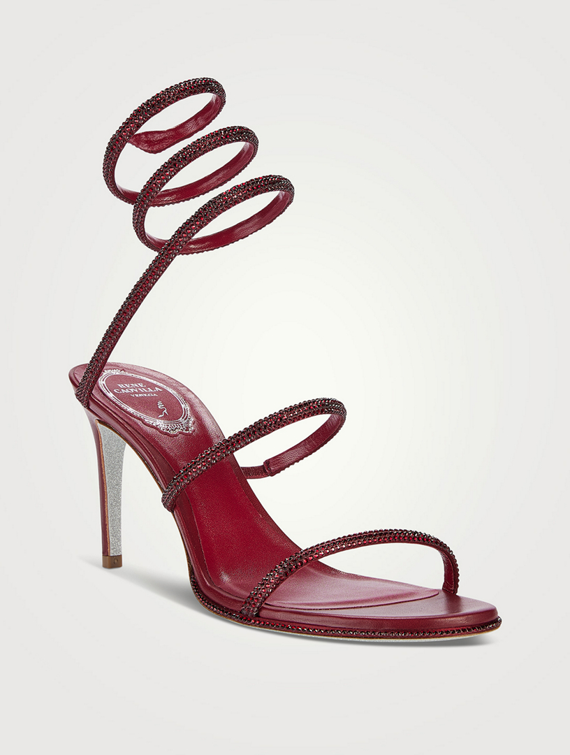 Cleo Crystal Satin Sandals