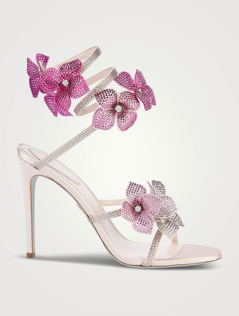 RENE CAOVILLA Floriane Crystal Satin Sandals | Holt Renfrew