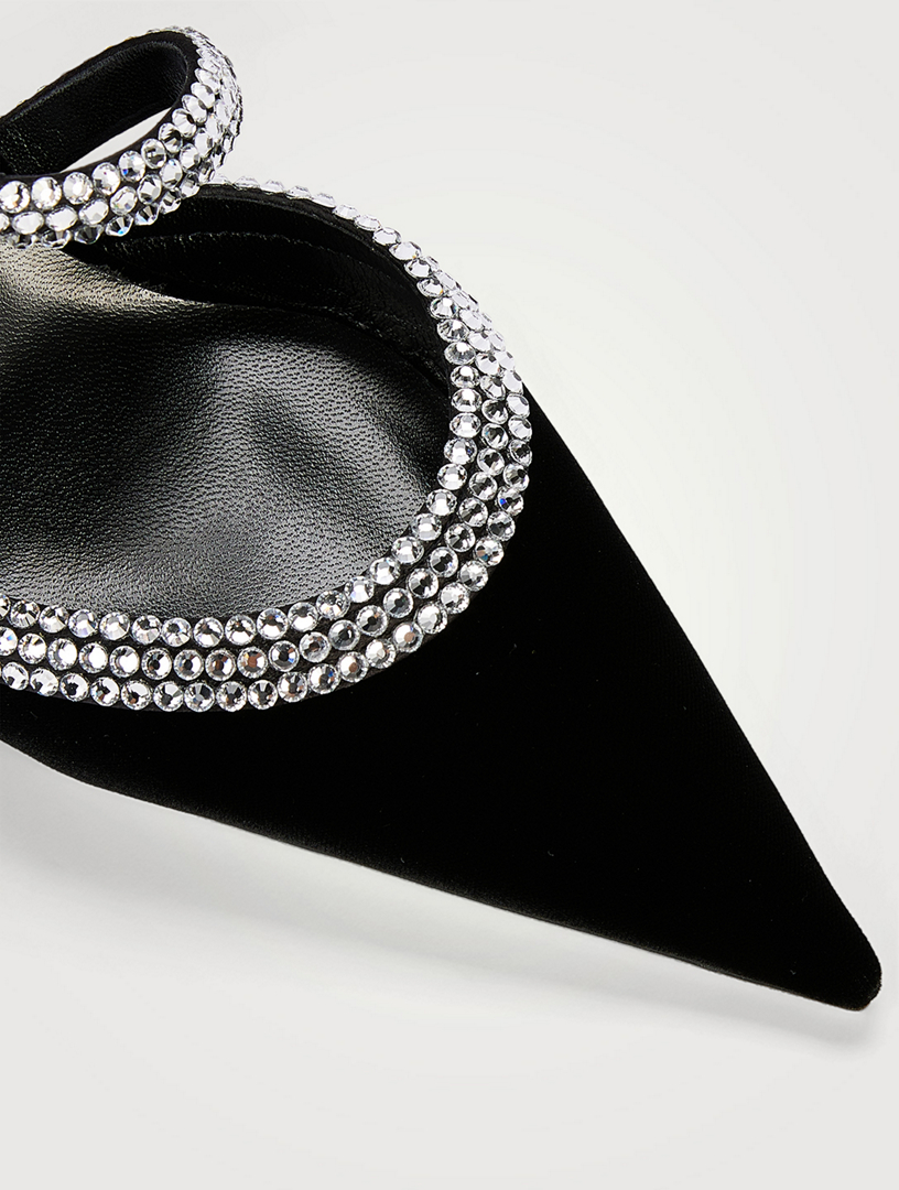 Lisa Crystal Velvet Slingback Pumps