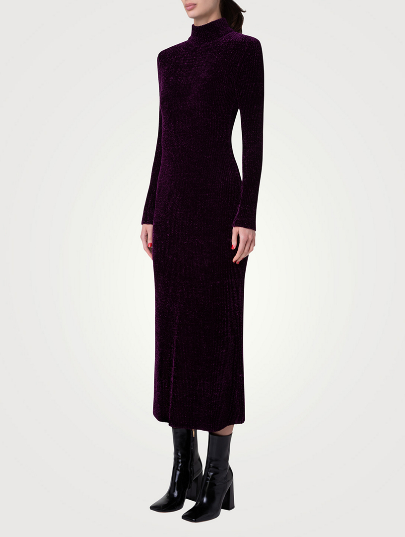Knit Long-Sleeve Midi Dress