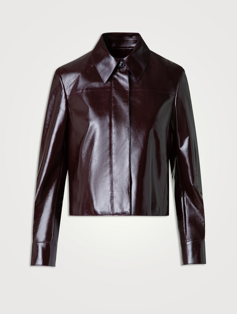 Talitha Lacquered Nappa Leather Shirt Jacket