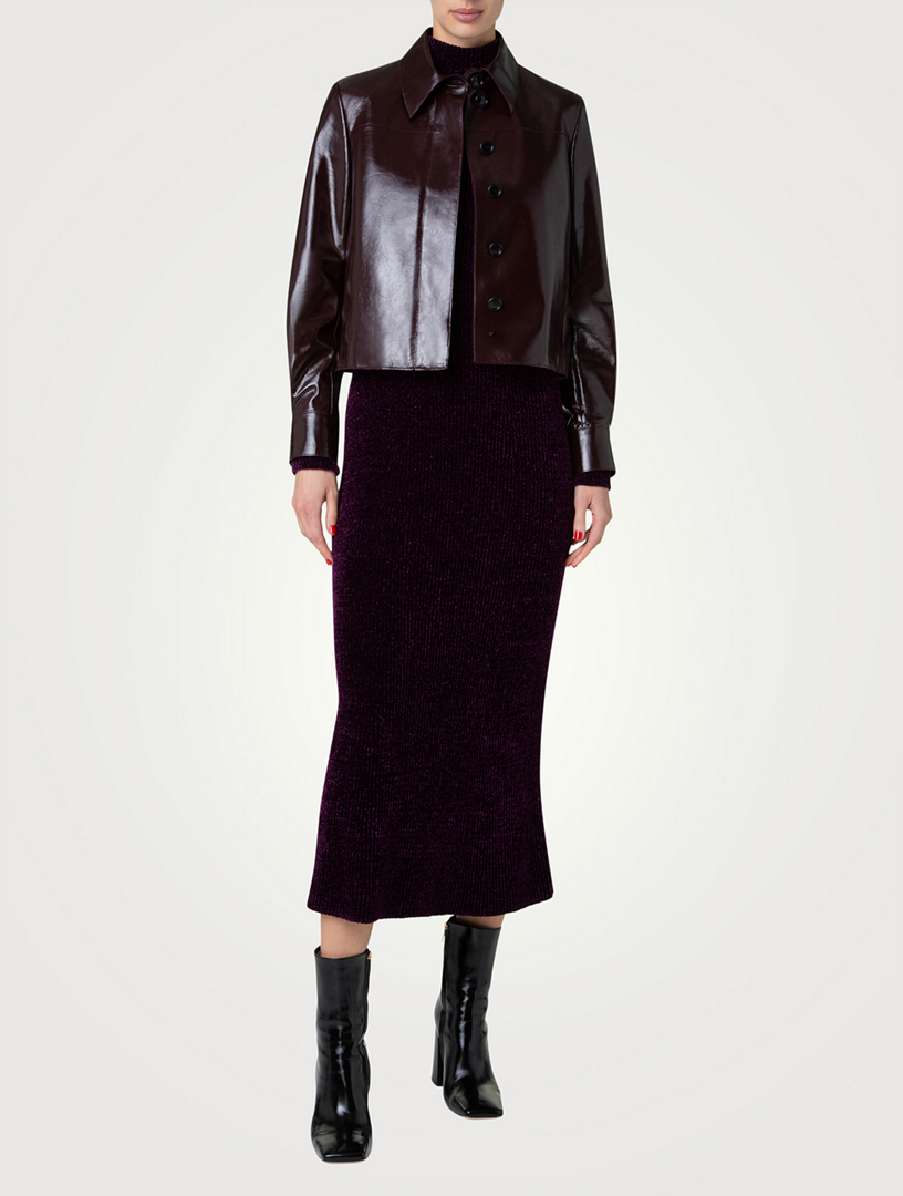 Talitha Lacquered Nappa Leather Shirt Jacket
