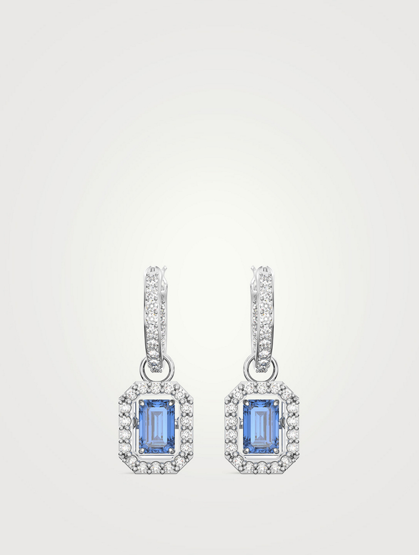 Swarovski Millenia stud earrings Octagon cut Blue Rhodium Finished