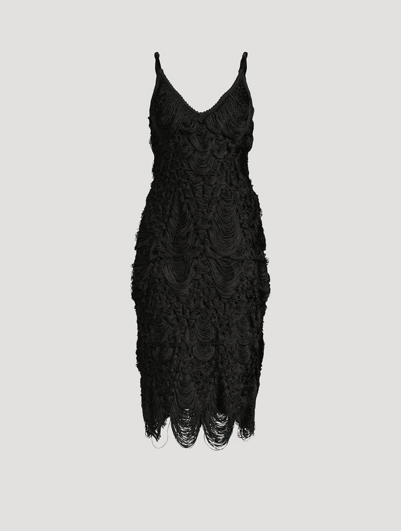 Silk Cord Jacquard Midi Dress
