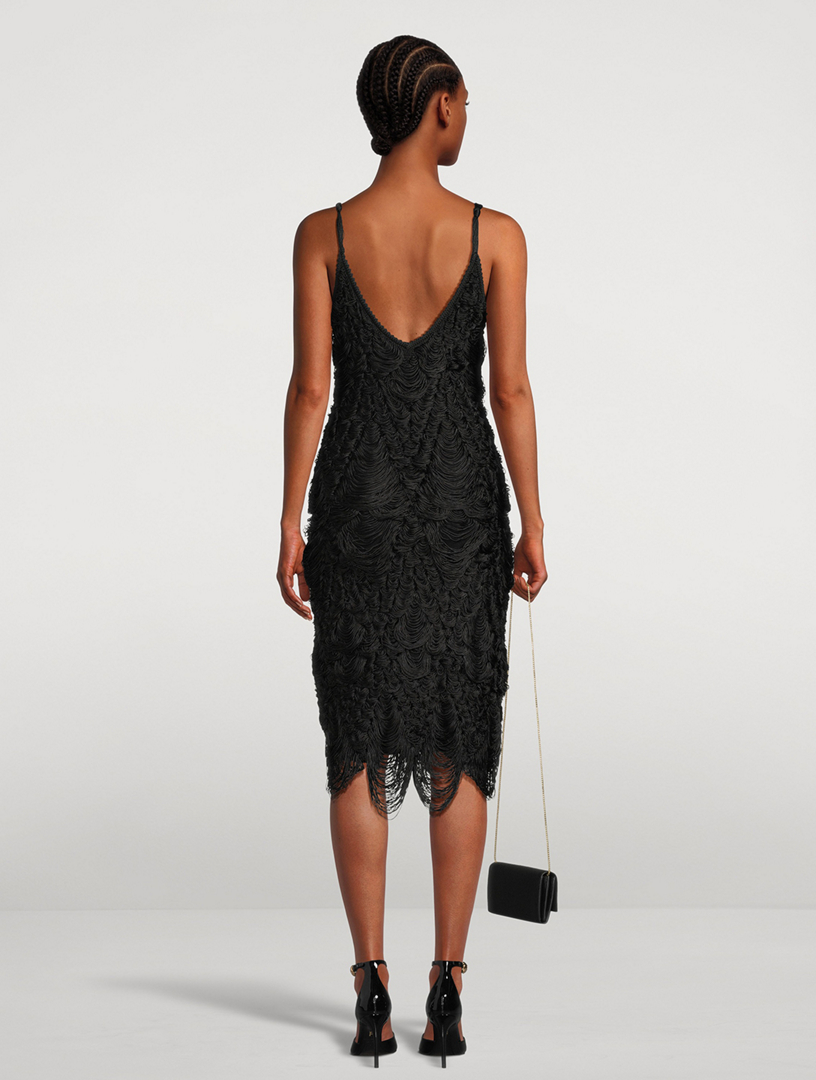 Silk Cord Jacquard Midi Dress