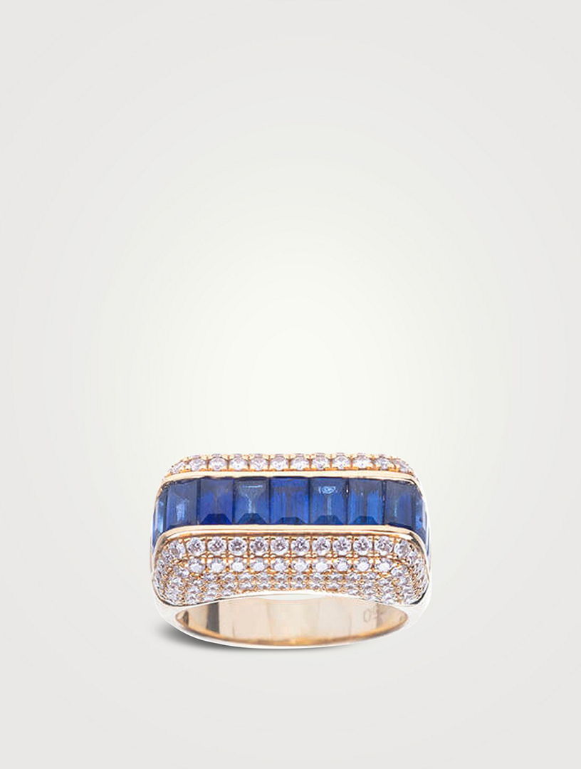 Empress 18K Gold Ring With Precious Stone And Diamonds