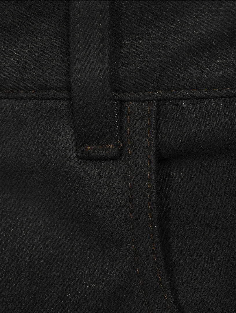 Polished Denim Straight-Leg Pants
