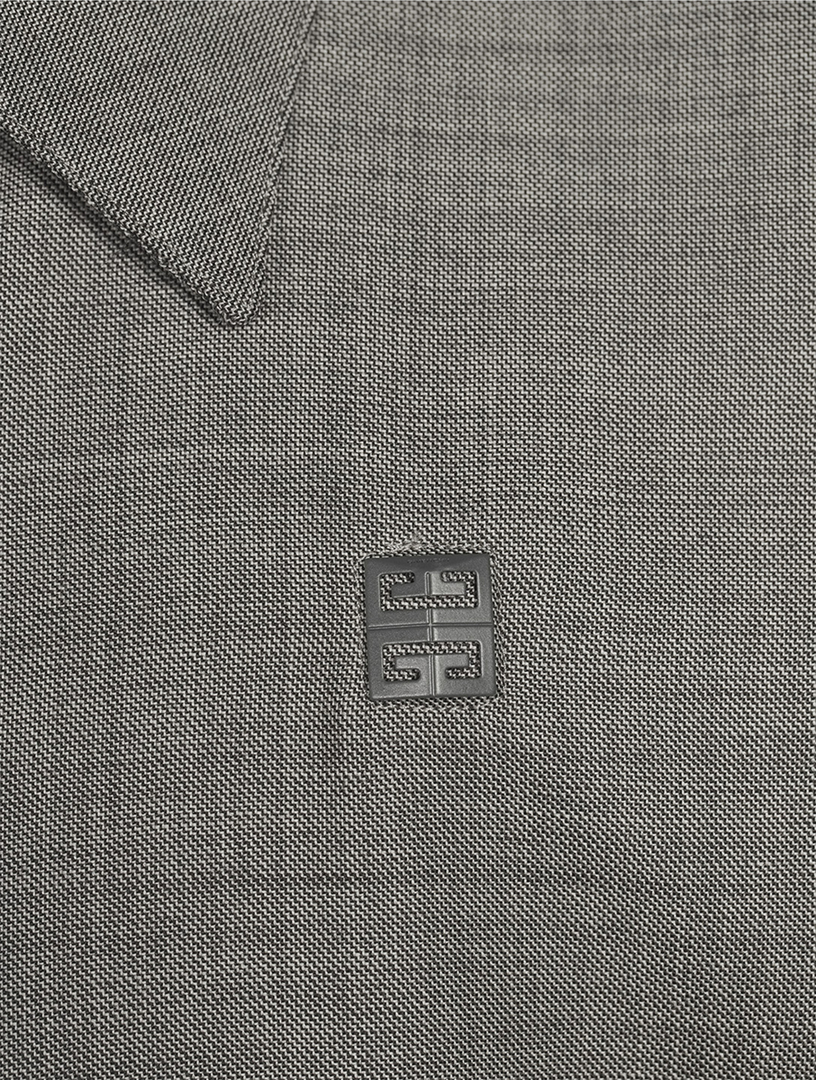 4G Wool Short-Sleeve Zip Shirt