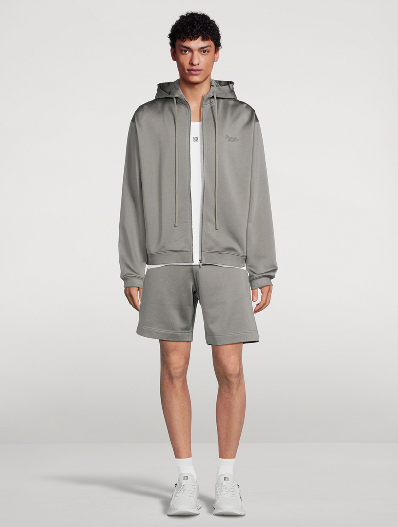 Cotton-Blend Zip-Up Hoodie
