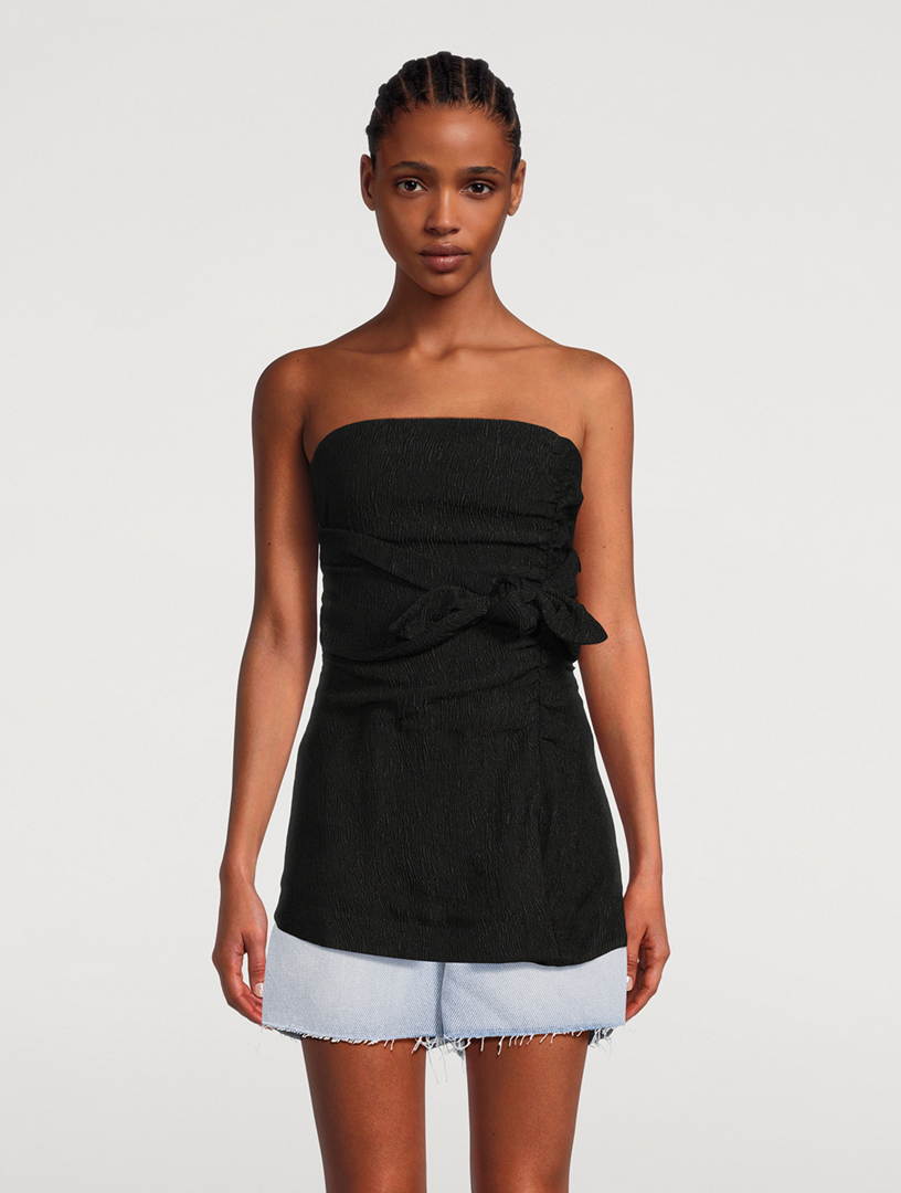 Tie-Front Strapless Top