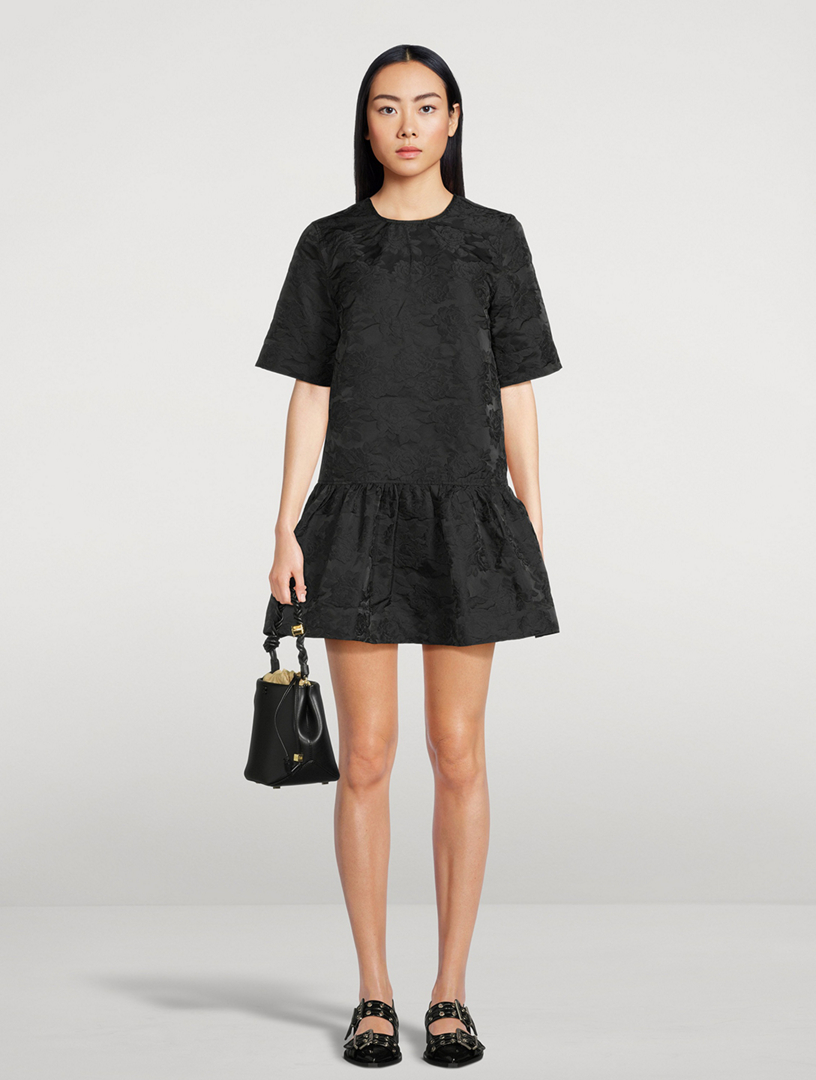 Botanical Jacquard Mini Dress