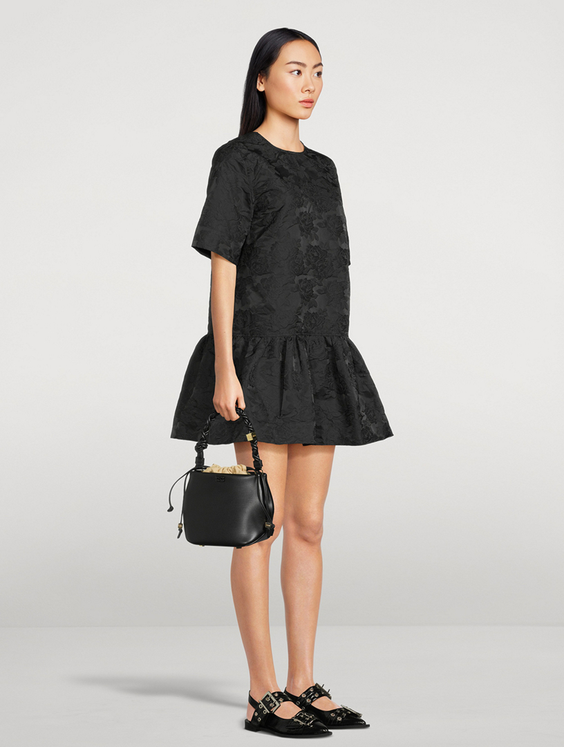 Botanical Jacquard Mini Dress