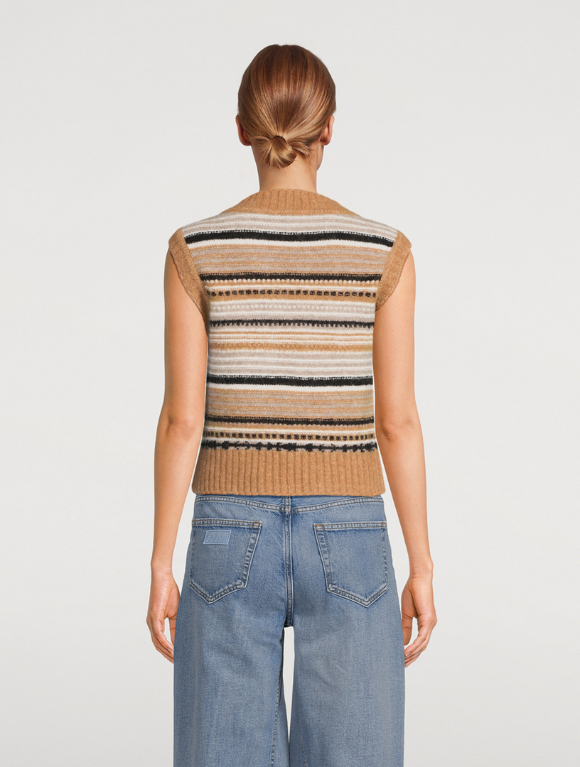 Stripe Jacquard Sweater Vest