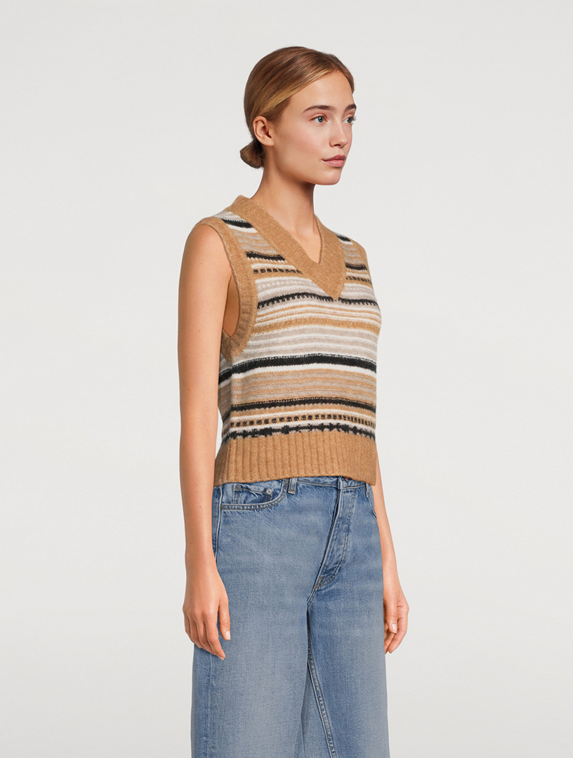 Stripe Jacquard Sweater Vest