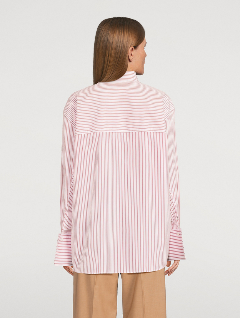 Oversized Poplin Shirt Stripe Print