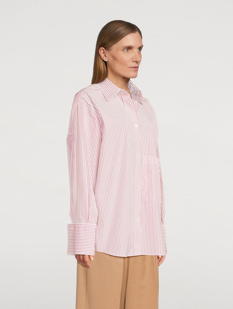 Oversized Poplin Shirt Stripe Print