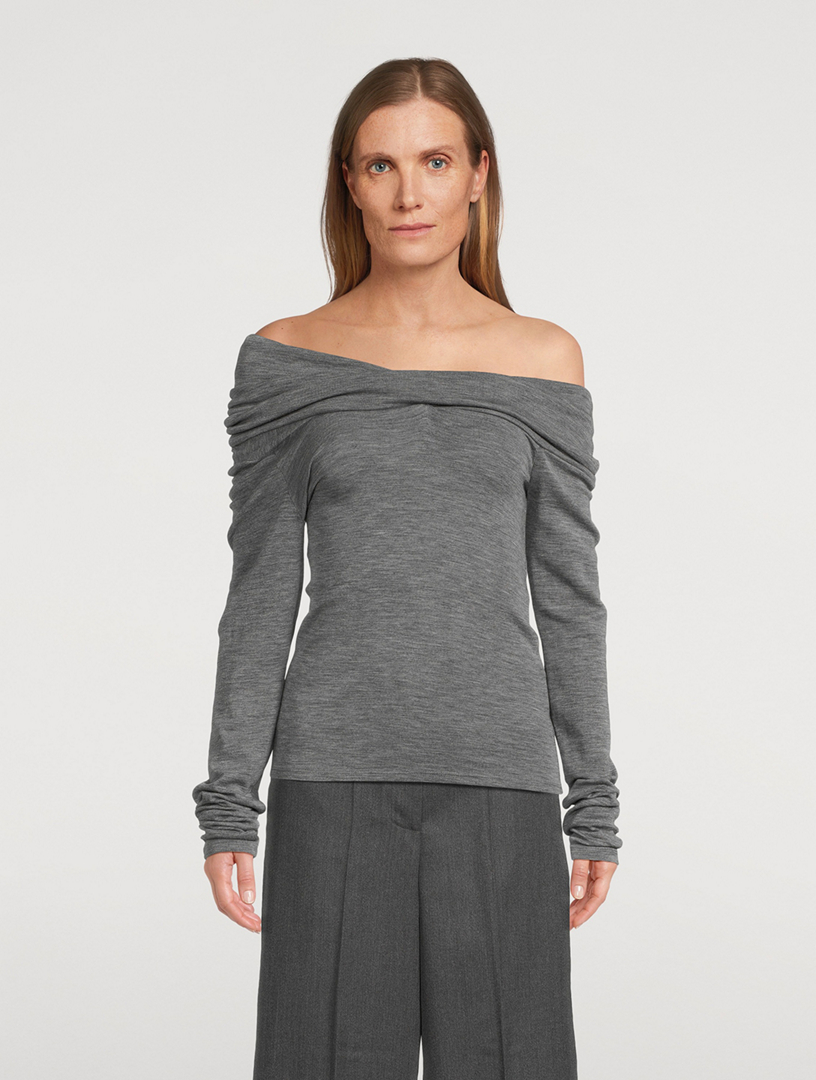 Off-The-Shoulder Wool Sweater