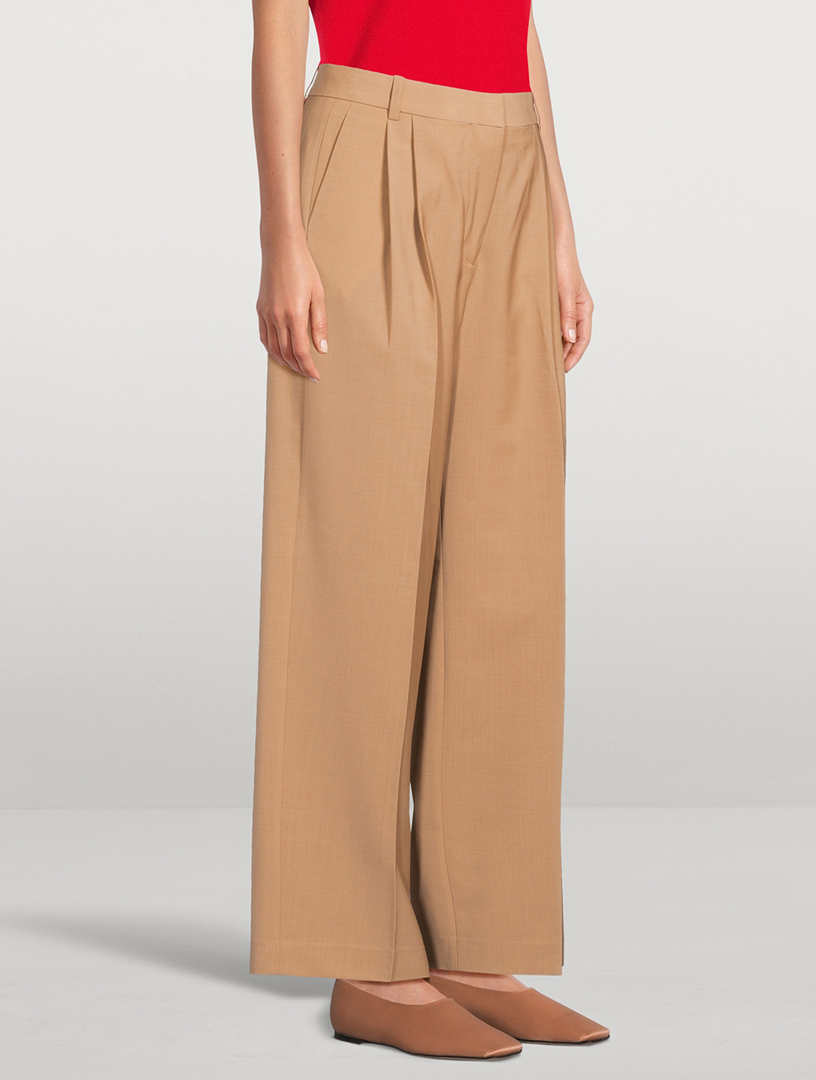 Pleated Wide-Leg Trousers