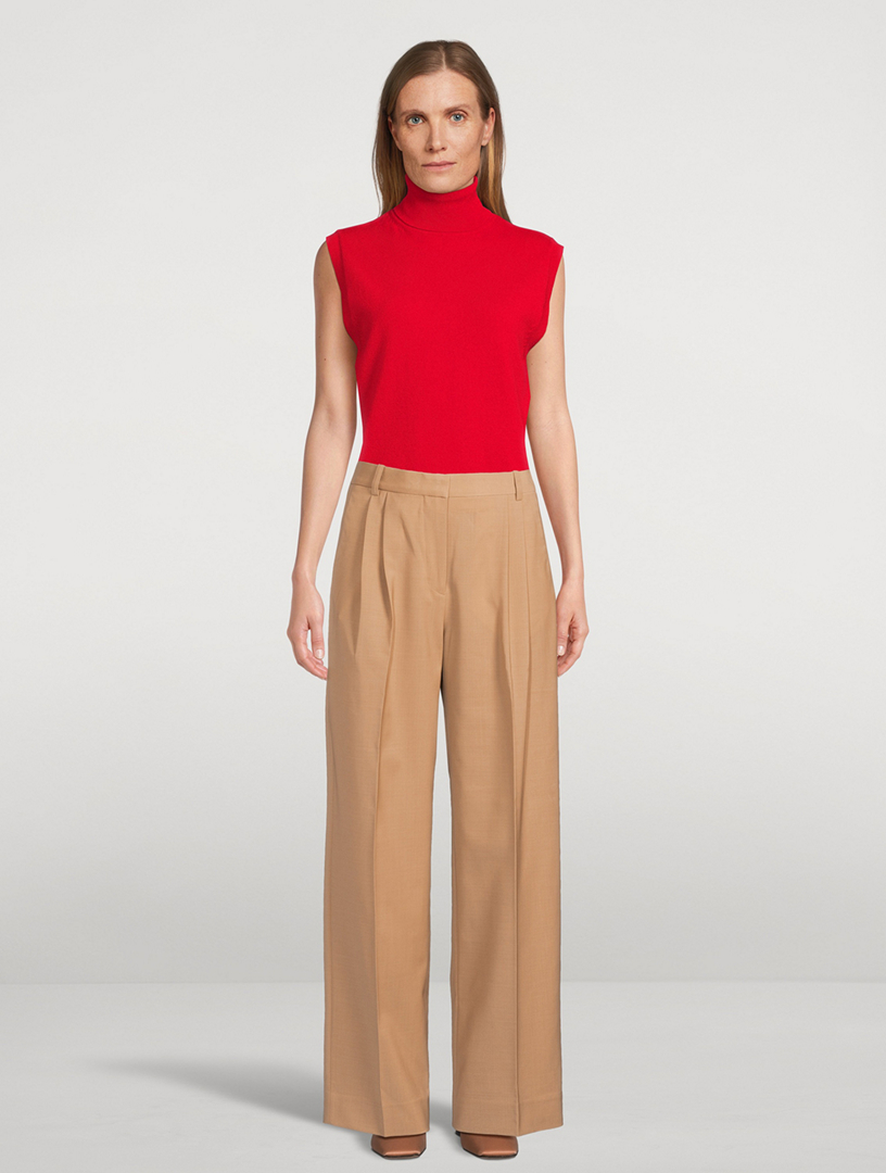Pleated Wide-Leg Trousers