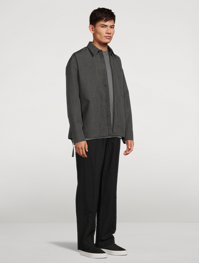 Check Wool Blouson Jacket