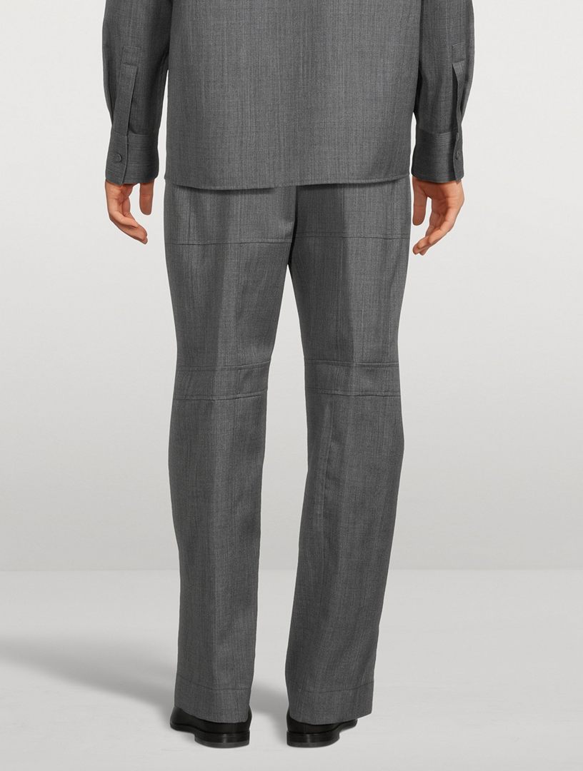 Fine Wool Ripstop Relaxed Trousers