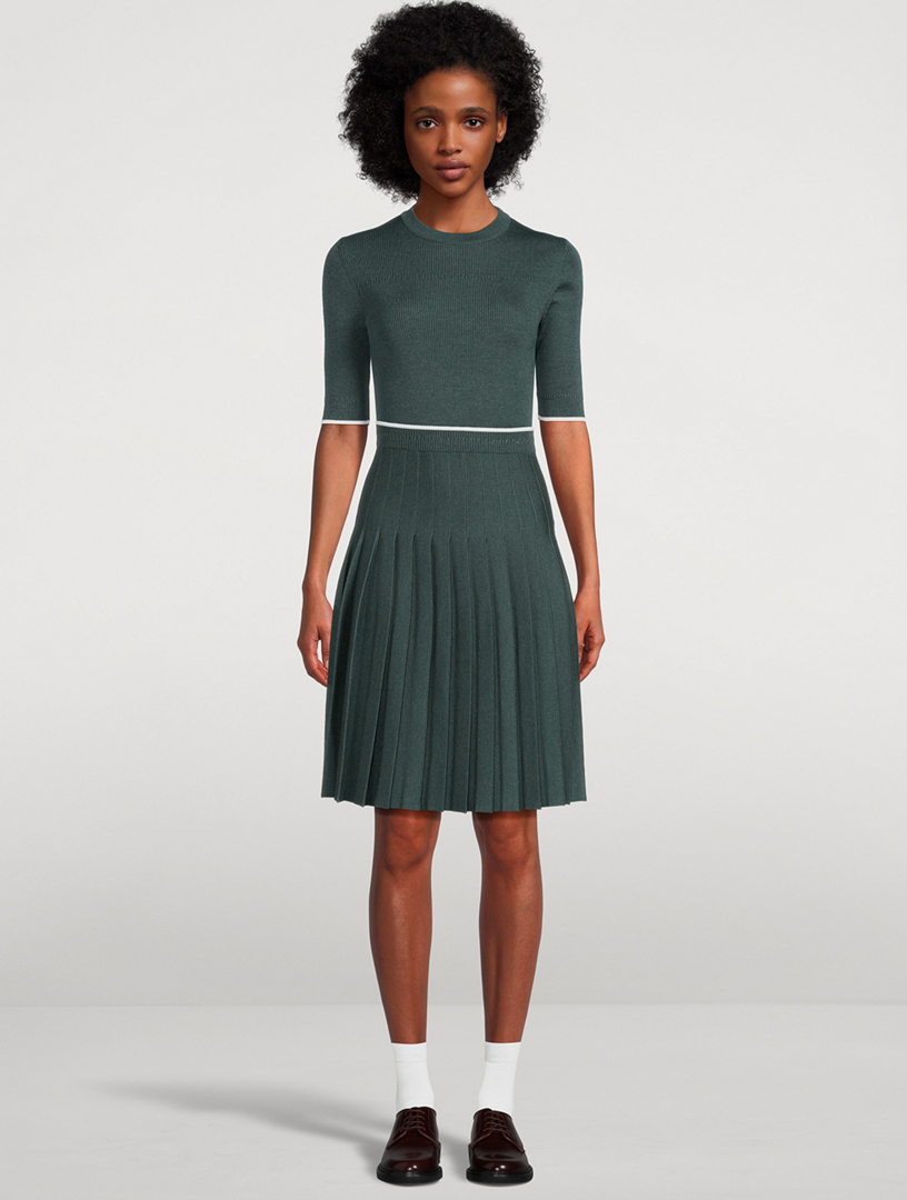 Tipping Wool Silk Short-Sleeve Sweater