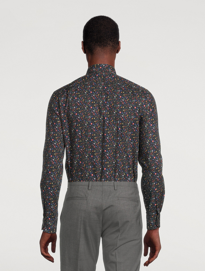Organic Cotton Tailored-Fit Shirt Floral Print