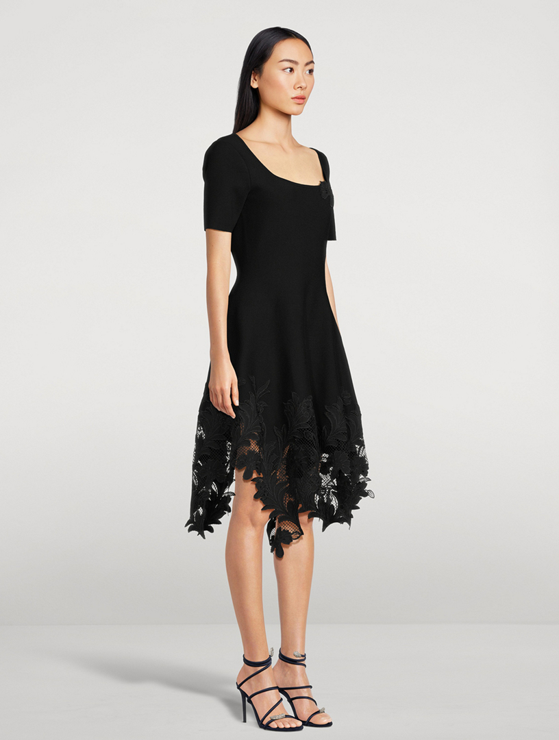 OSCAR DE LA RENTA Guipure Lace Midi Dress
