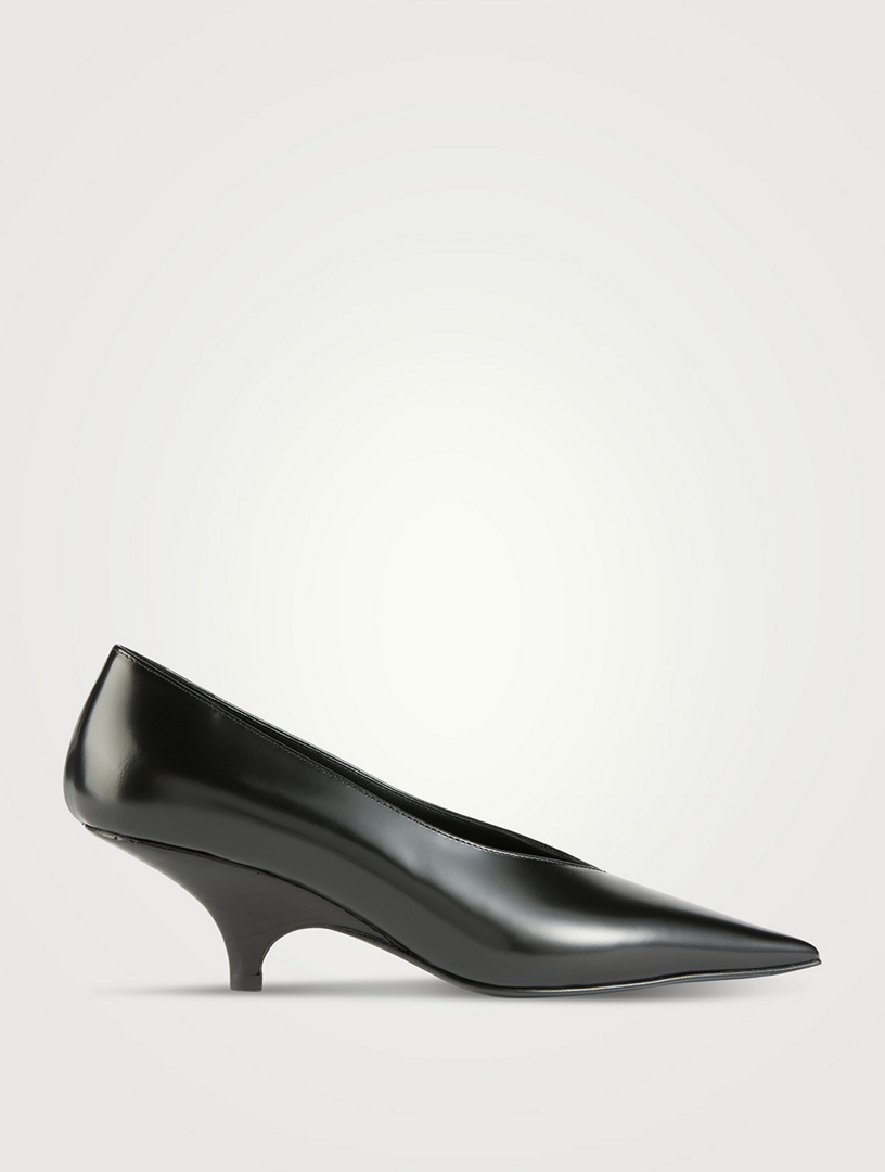 The Wedge-Heel Leather Pumps