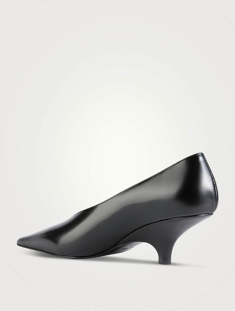 The Wedge-Heel Leather Pumps