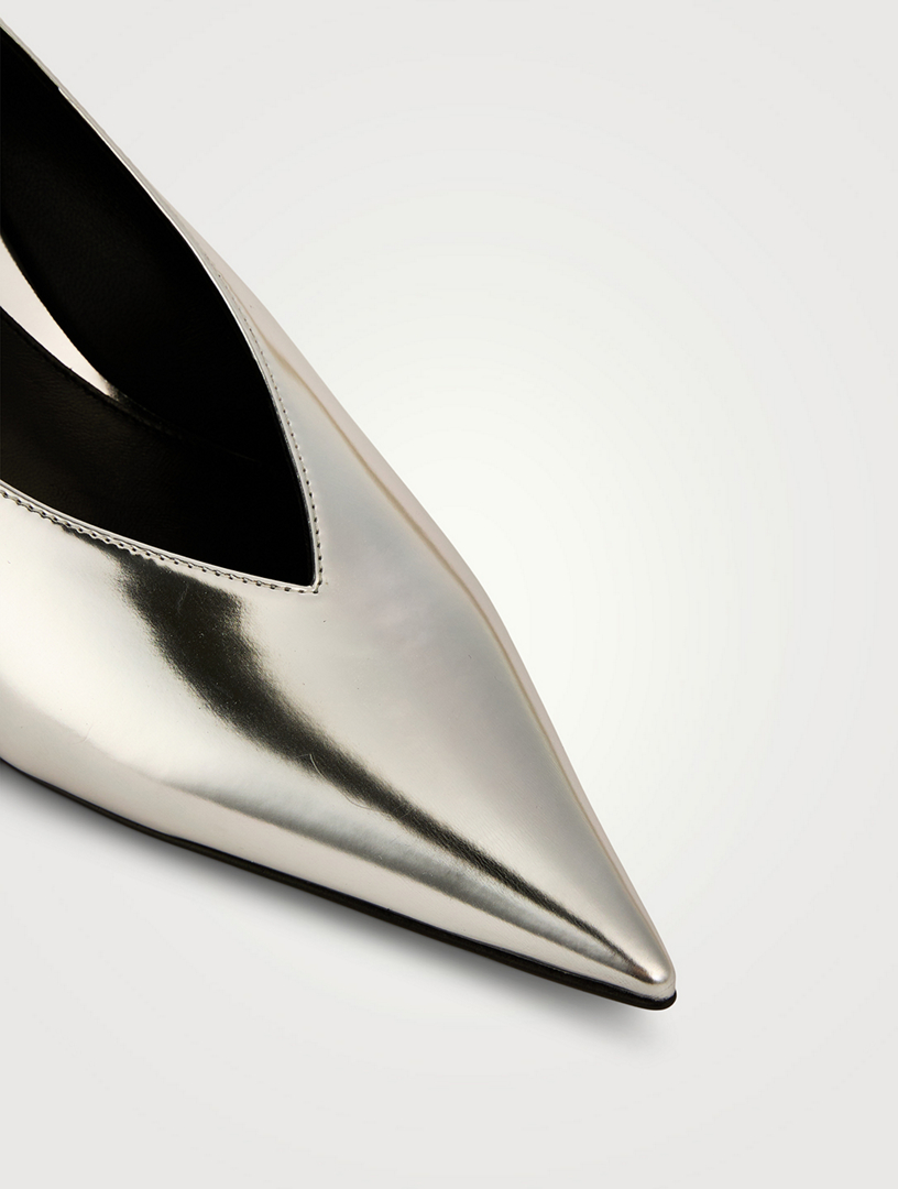 The Wedge-Heel Mirror Leather Pumps