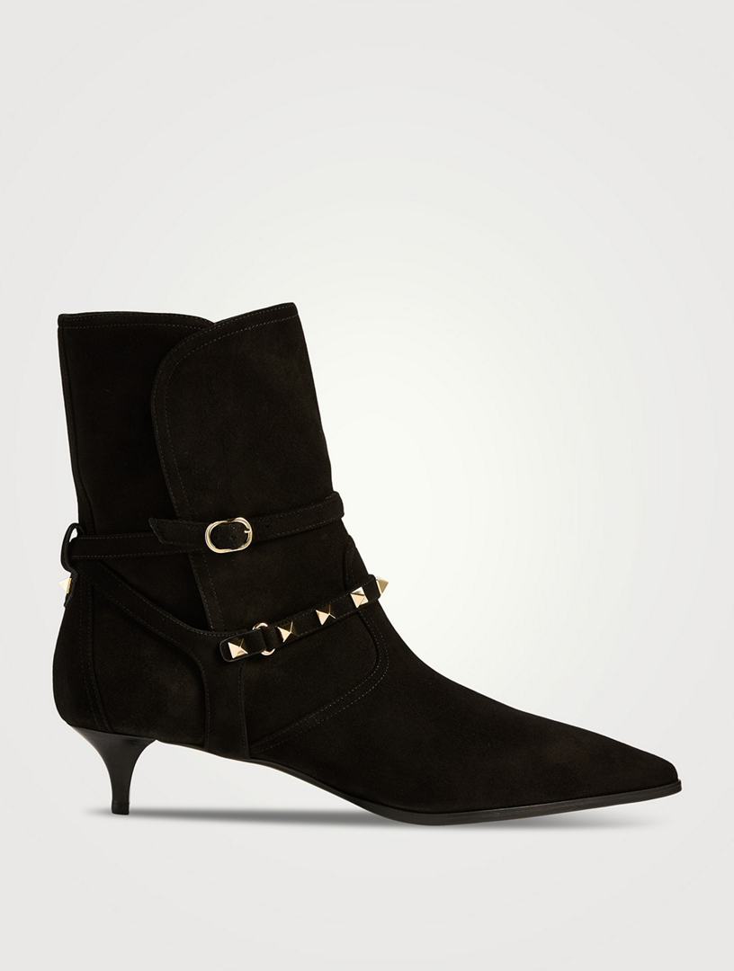 Rockstud Suede Ankle Boots