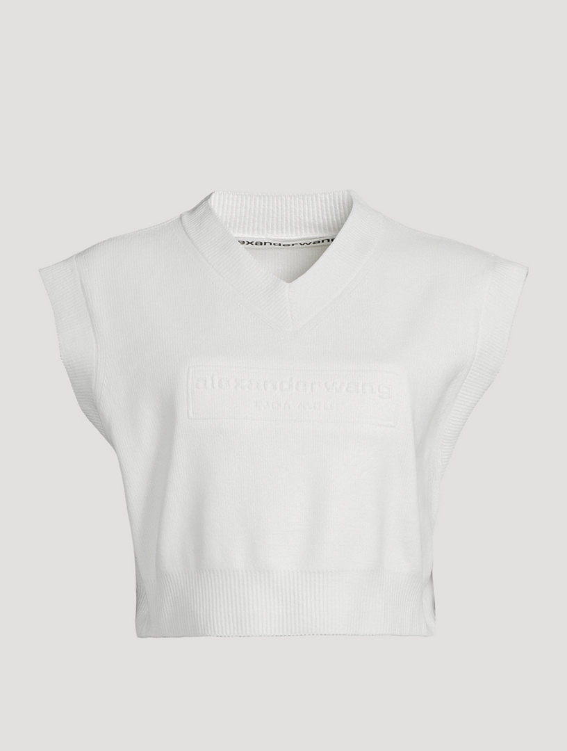 Logo-Embossed Chenille Sweater Vest