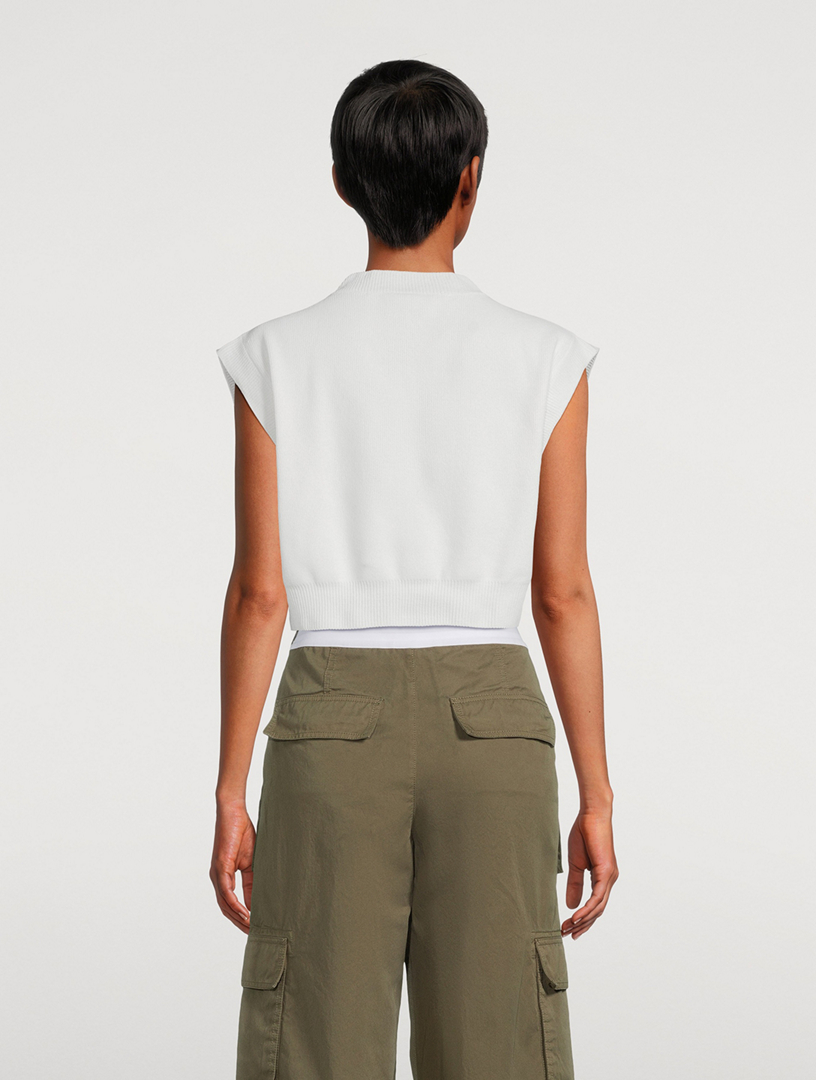 Logo-Embossed Chenille Sweater Vest
