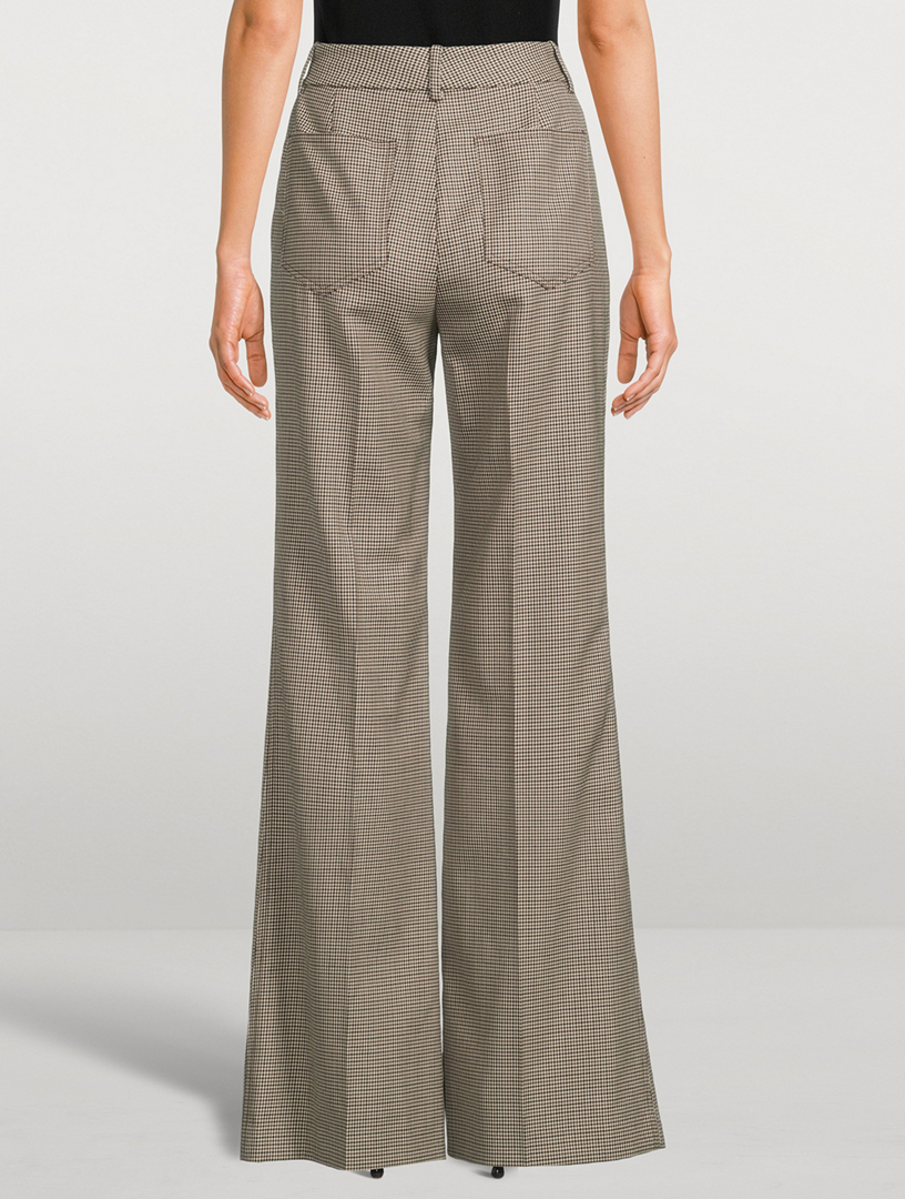 Christophe Houndstooth Flare Trousers