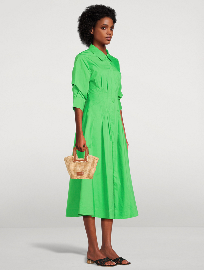 knee length dresses for ladies Black Jazz Pintuck Midi Dress