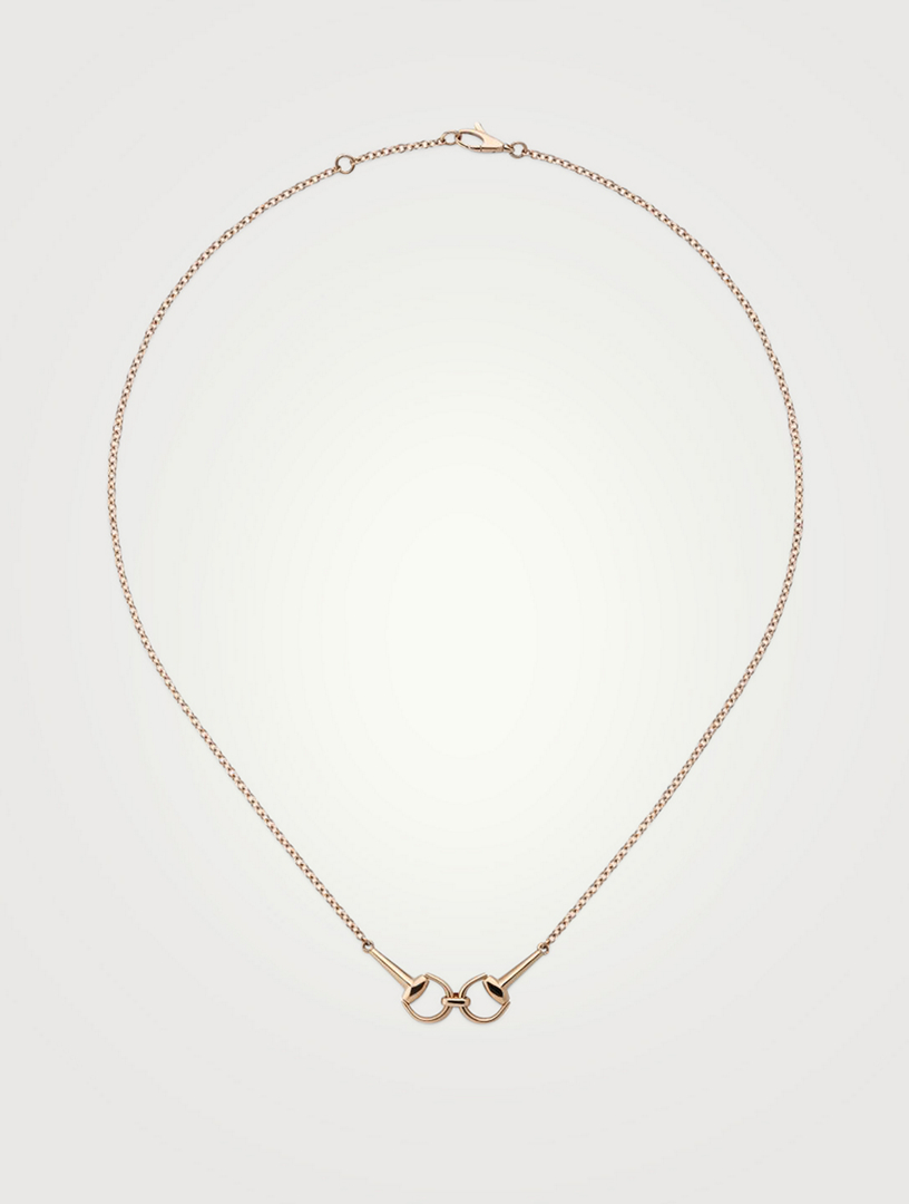 Horsebit 18K Rose Gold Diamond Chain Necklace