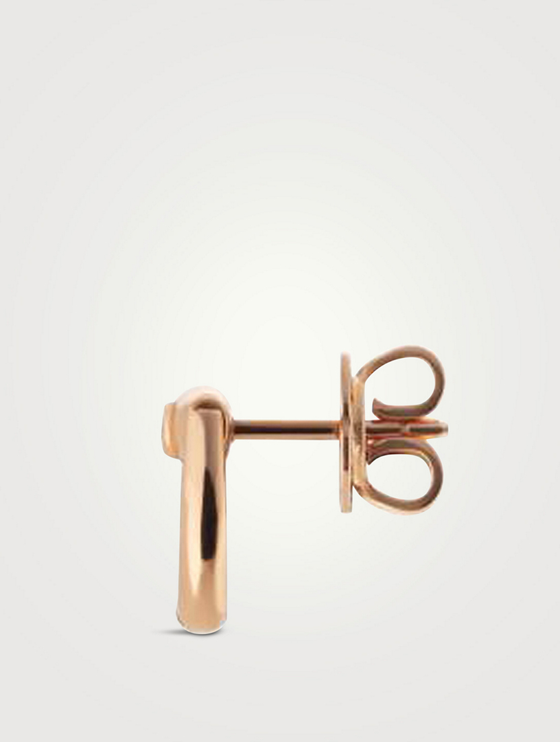Horsebit 18K Rose Gold Diamond Stud Earrings