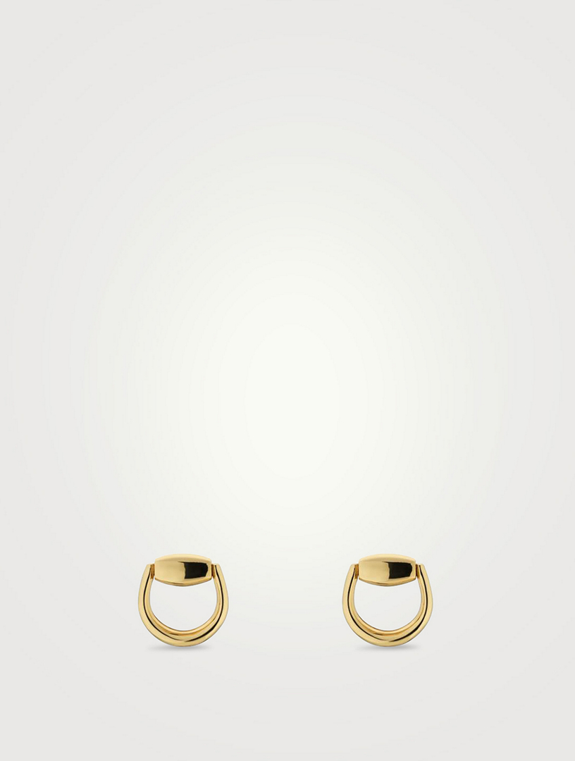 Horsebit 18K Gold Stud Earrings